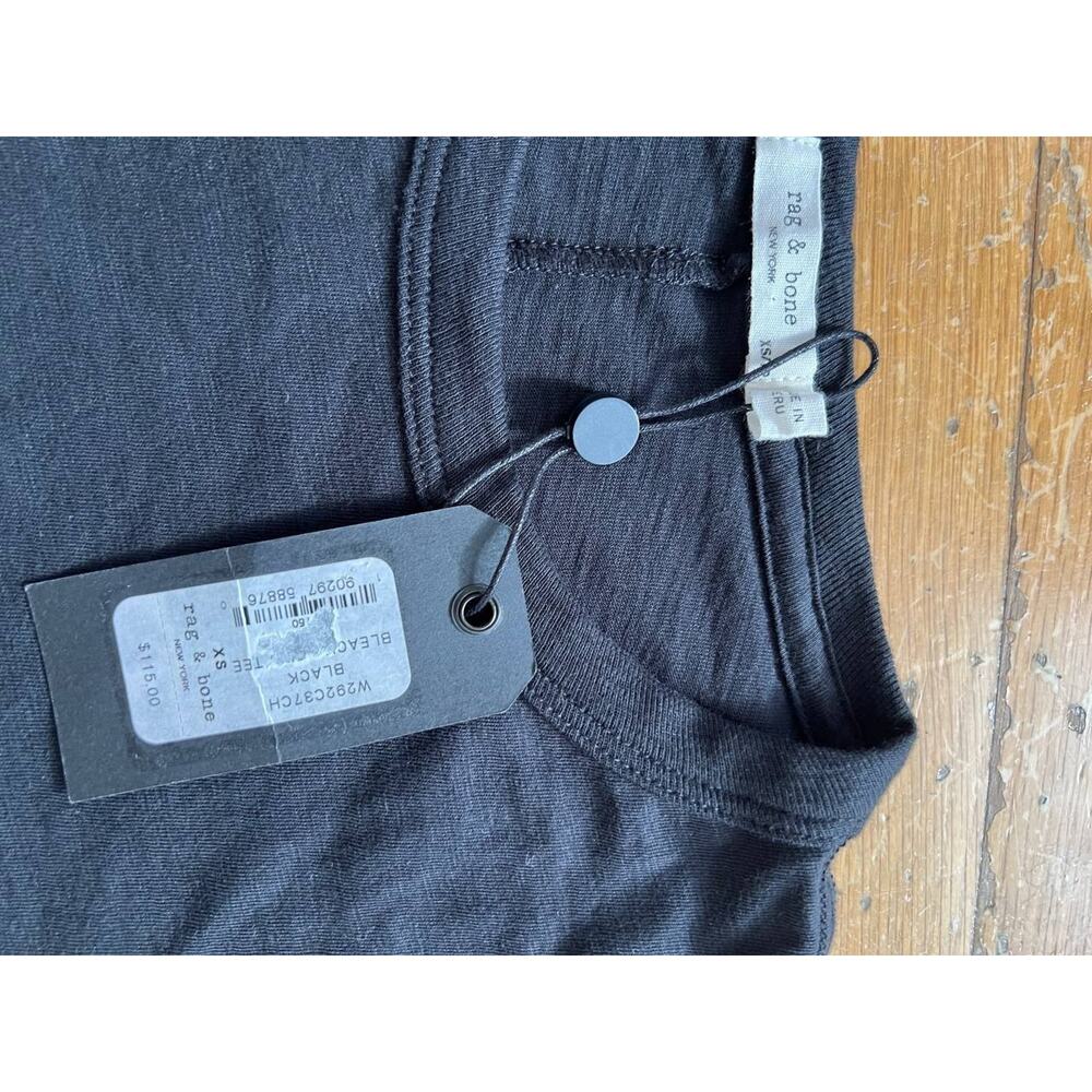 Rag & Bone Black Bleach Tee Short Sleeve Size XS A000958 - Picture 6 of 9